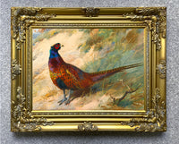 Cock Pheasant in a Copse  - Fine Oleograph on Canvas after Thorburn