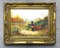 Fine Lithograph on Canvas - Pheasants in an Extensive Landscape