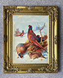 Pheasants in a Wintry Landscape - Fine Lithograph on Canvas after Thorburn