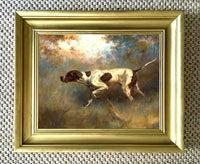 Fine Lithograph on Canvas of an English Pointer - "On Point"