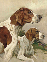 Gilt Framed Oleograph of English Pointers