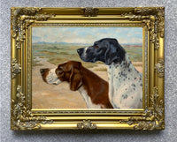 Fine Oleograph on Canvas of a Pair of Pointers