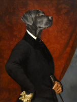 "Gentleman Labrador" Fine Oleograph on Canvas after Thierry poncelet