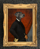 "Gentleman Labrador" Fine Oleograph on Canvas after Thierry poncelet