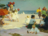 Stunning Oleograph on Canvas "The Balloon Seller" after Potthast