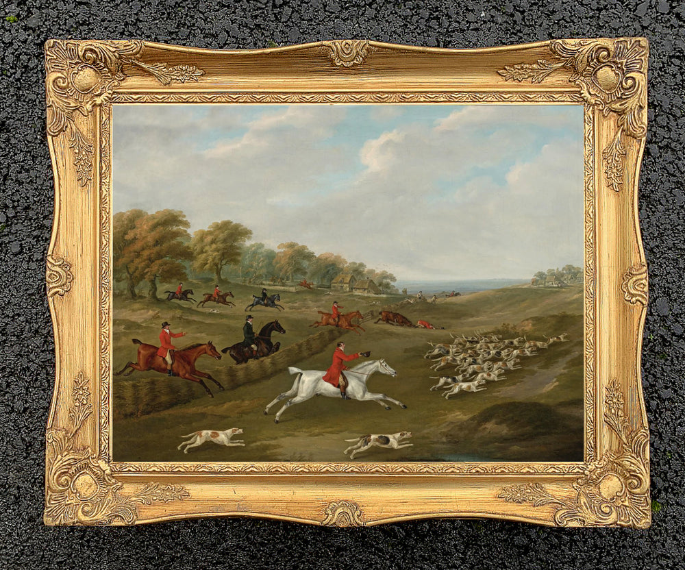 Oleograph on Canvas of The Duke of Beauforts Hunt aft. Sartorius