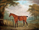 Oleograph on Canvas of "A Bay Horse Tethered"