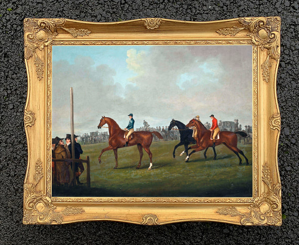 Oleograph on Canvas of The Start at Newmarket aft. Sartorius