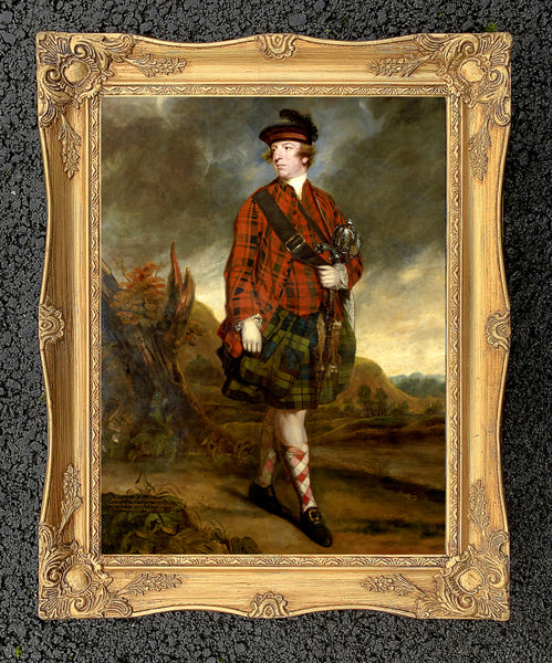 Large Gilt Framed Oleograph - Earl of Dunmore