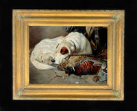 Gilt Framed Oleograph of a Setter with a Pheasant