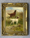 Excellent Oleograph on Canvas of Setters in the Field