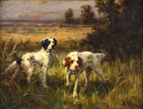 Fine Oleograph on Canvas - "Setters on the Scent in a Landscape"