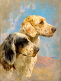 Gilt Framed Oleograph of a pair of English Setters