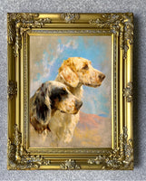 Gilt Framed Oleograph of a pair of English Setters