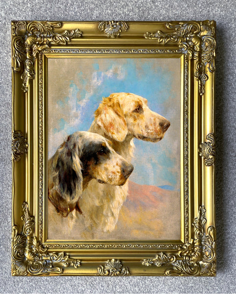 Gilt Framed Oleograph of a pair of English Setters