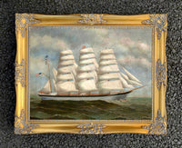 Gilt Framed Oleograph of a Clipper at Sea