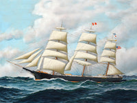 Gilt Framed Oleograph of a Clipper at Sea