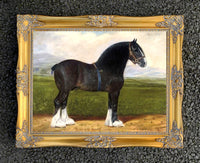 Oleograph on Canvas of a Shire Horse "Cock of the North"