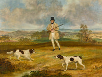 Fine Oleograph on Canvas - "Sportsman with his Gundogs"