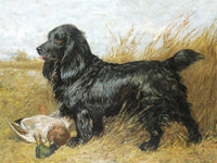 Gilt Framed Oleograph of  a Spaniel with Game aft. John Emms