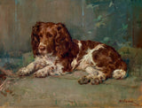 Fine Oleograph on Canvas of a Resting Spaniel