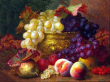 Fine Oleograph on Canvas Still Life of Mixed Fruit on a Ledge aft. E H Stannard