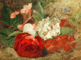 Beautiful Oleograph on Canvas Still Life of Roses on a Ledge