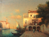 Stunning Oleograph on Canvas of a Venetian Scene aft. Antione Bouvard