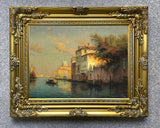 Fine Oleograph on Canvas of a Venetian Scene aft. Antione Bouvard