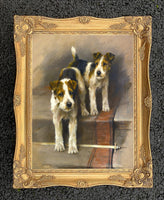 Gilt Framed Oleograph "On the Stairs"