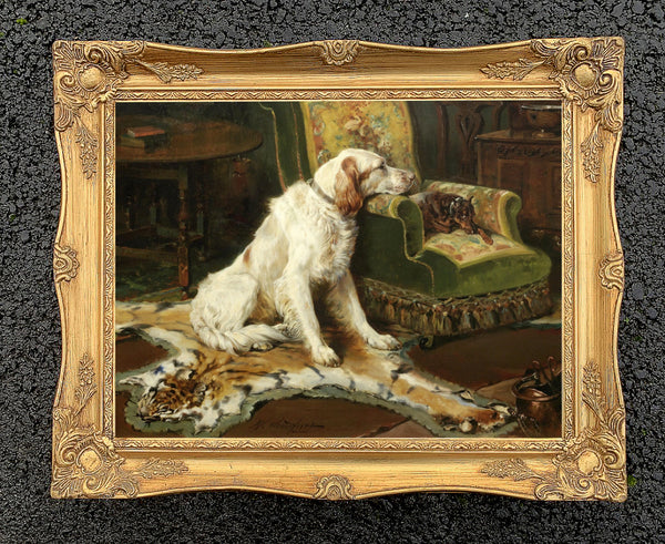 Gilt Framed Oleograph on Canvas - "Pride of Place"