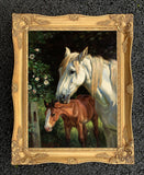 Oleograph on Canvas - Mare & Foal