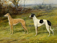 Gilt Framed Oleograph of a Pair of Greyhounds