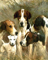 Gilt Framed Oleograph of Hounds