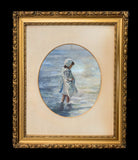 Fine Vintage Oil on Board of a Girl in the Shallows SOLD