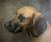 Antique Oil on Board of a Hound SOLD