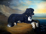 Vintage Oil on Wooden Panel of a resting dog SOLD