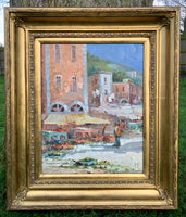 Superb Vintage Mid C20th Oil on Canvas Italian Street Scene by Antonio Devity SOLD