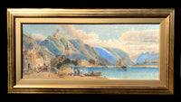 Antique  Watercolour of a Harbour Scene by Leonard Lewis SOLD