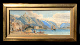 Antique  Watercolour of a Harbour Scene by Leonard Lewis SOLD