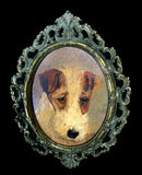 Antique Oil on Board Miniature Portrait of an Airedale Terrier SOLD