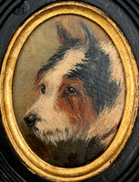 Antique Miniature Painting of a Terrier SOLD