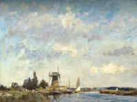 Stunning Oleograph on Canvas of a Mill on the Broads after Seago