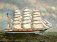 Gilt Framed Oleograph of a Clipper at Sea