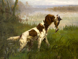 Gilt Framed Oleograph of a Springer Spaniel