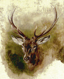 Fine Oleograph on Canvas of a Stags Head after Landseer
